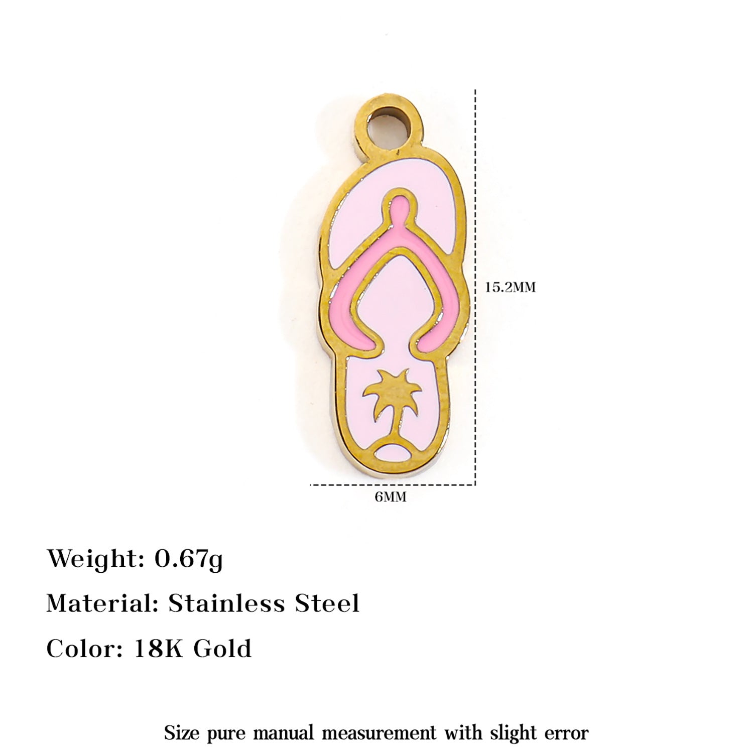Heart Shape Pendant In 304 Stainless Steel With Enamel Finish, Available In Colour, Perfect For Holiday Wear In Spring & Summer