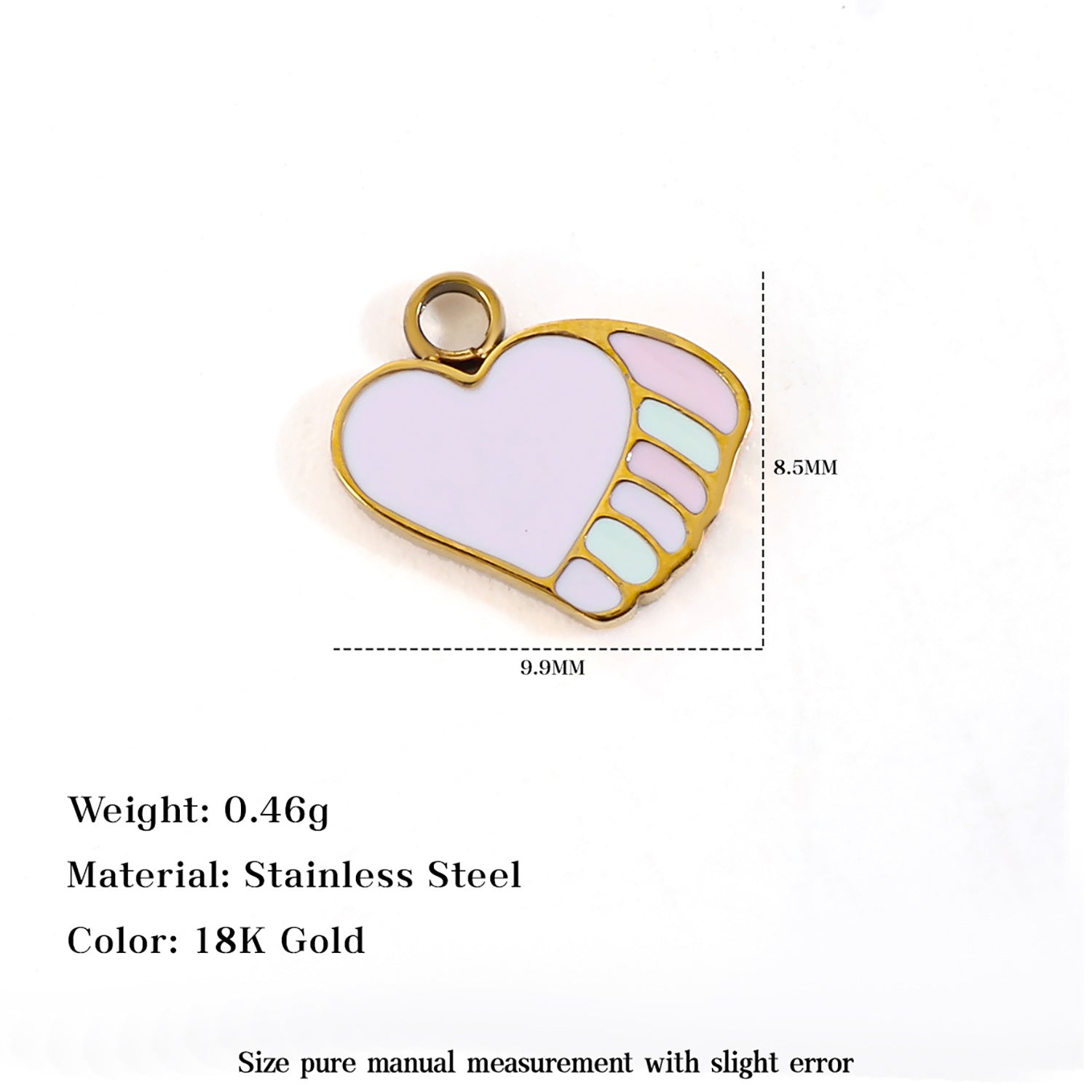 Heart Shape Pendant In 304 Stainless Steel With Enamel Finish, Available In Colour, Perfect For Holiday Wear In Spring & Summer