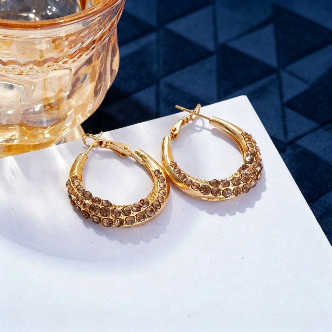 Basic Hoop Earrings Circle Pattern For Women With 925 Sterling Silver Alloy Posts In Gold