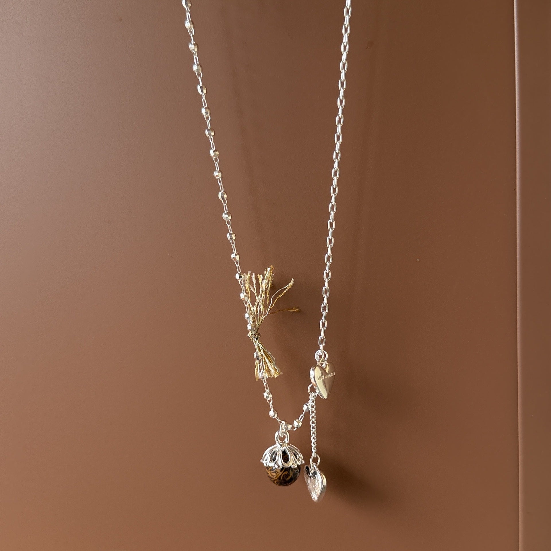 New Style Heart Shape Braid Necklace For Women In Silver Featuring Copper Pendant Material