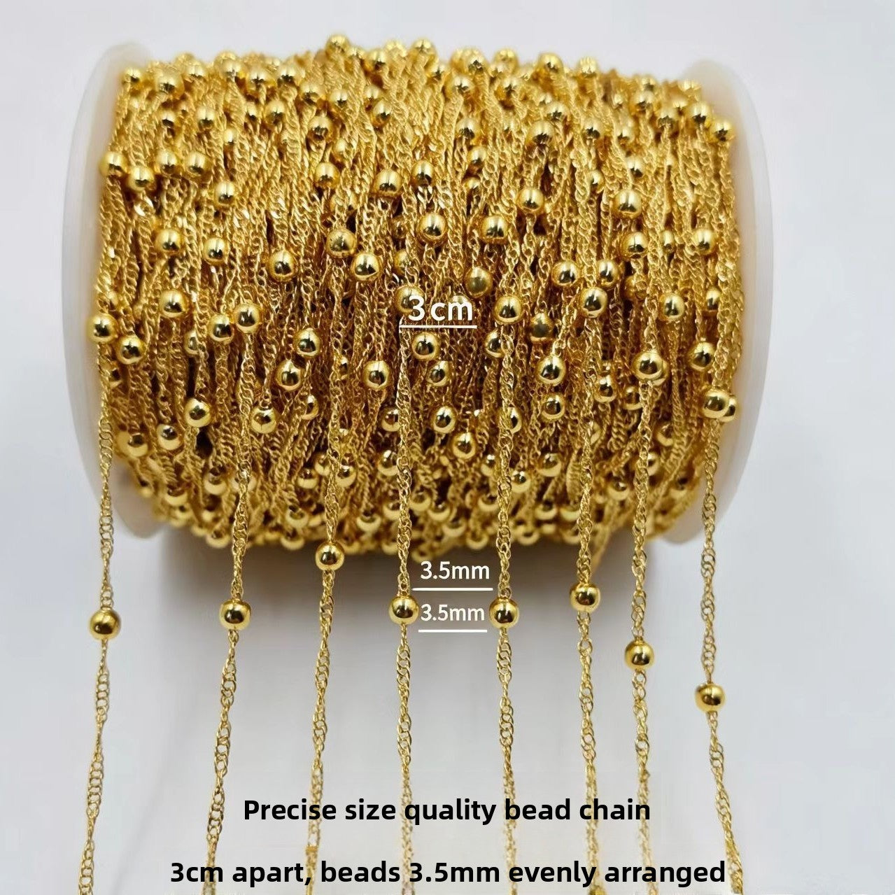 Electroplated Tassel Chain In Gold Featuring KC Golden Plated Iron Material With Cable Chain Design