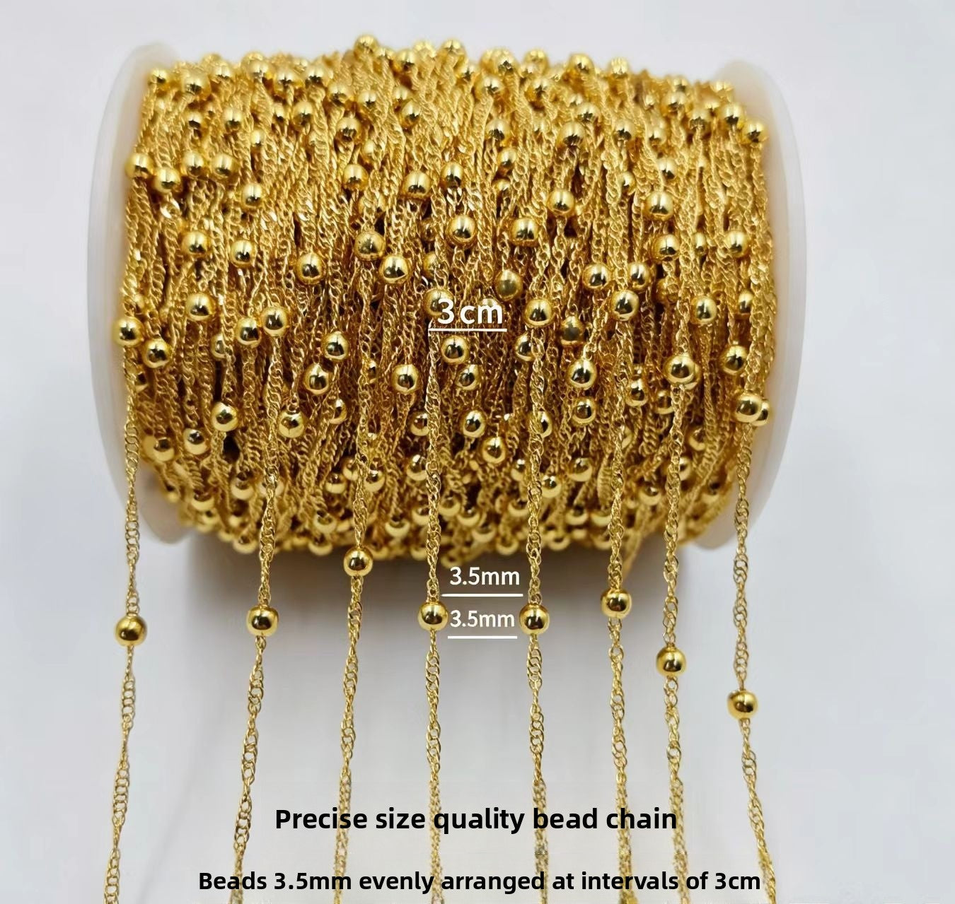 Electroplated Tassel Chain In Gold Featuring KC Golden Plated Iron Material With Cable Chain Design
