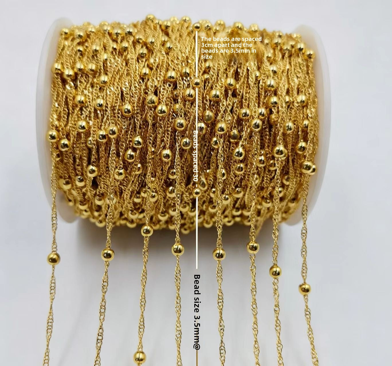 Electroplated Tassel Chain In Gold Featuring KC Golden Plated Iron Material With Cable Chain Design