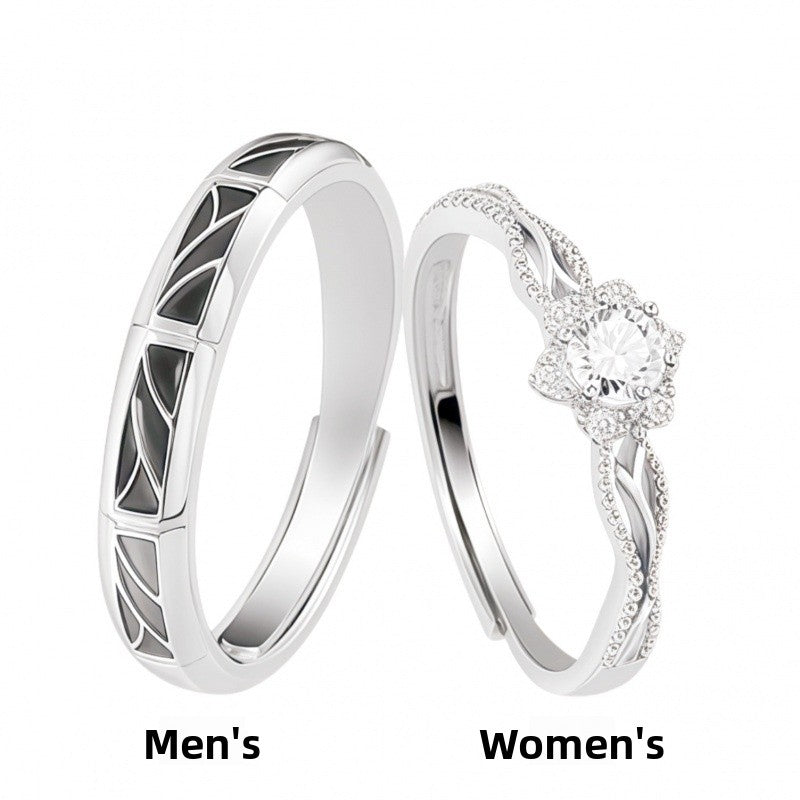 Heart Shape Copper Rings For Couples, 1 Pair