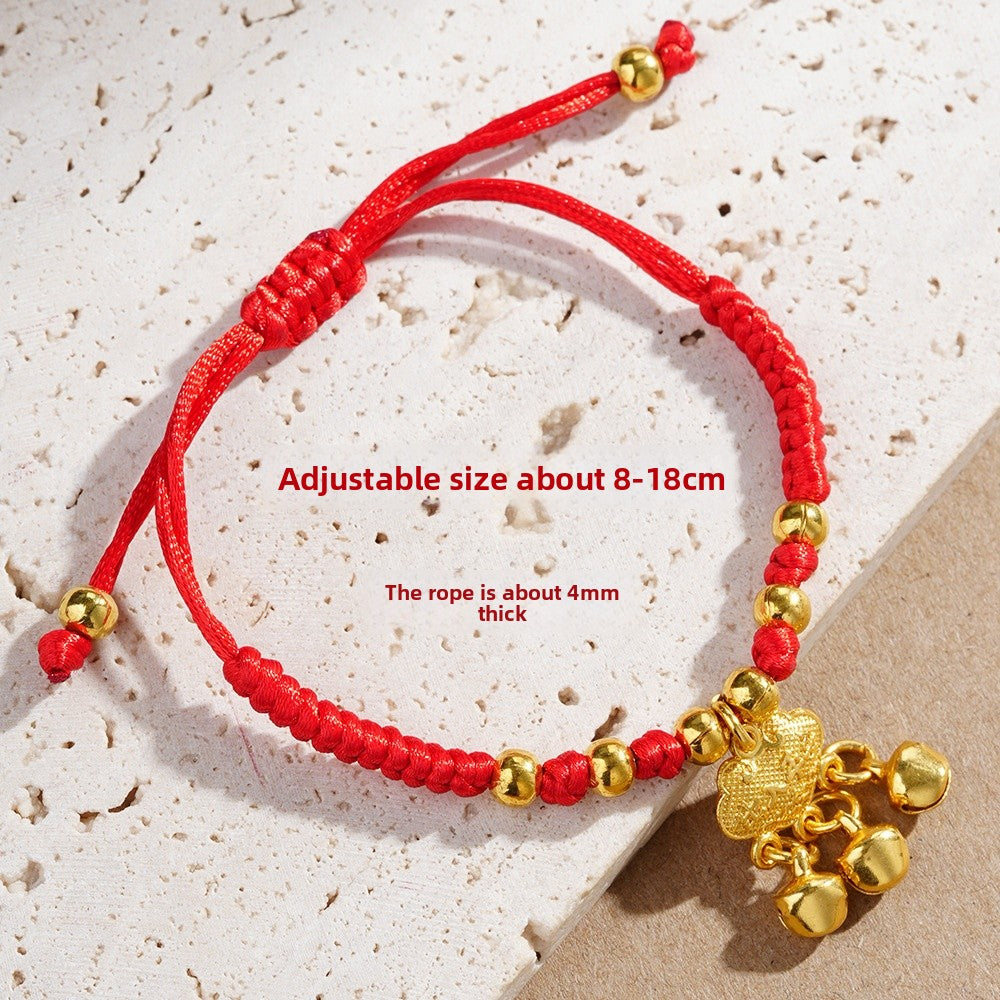 Geometric Ethnic Style Kid's Bracelet Featuring Gold Braid Rope Design
