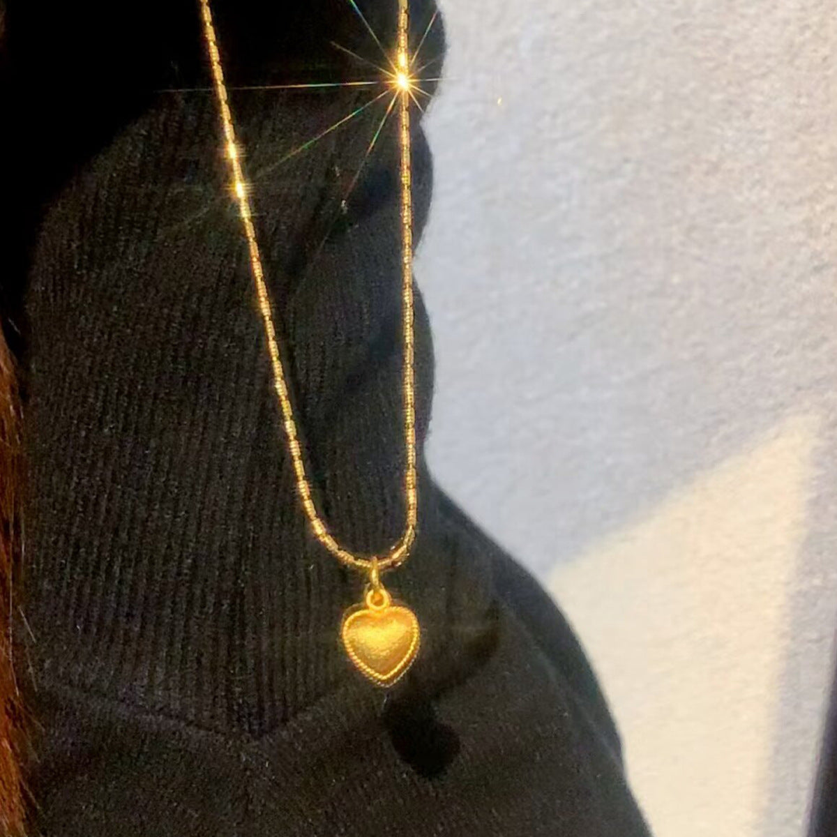 Heart Shape Pendant Necklace For Women In Copper With Golden Plated Finish, Perfect For Daily Wear