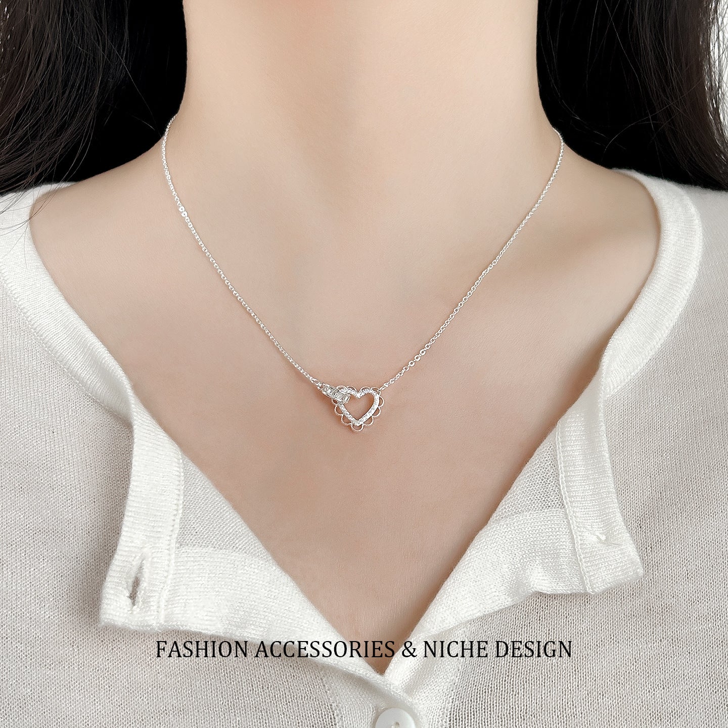 Elegant Lace Necklace For Women Featuring Electroplated Copper Pendant In Stylish Design