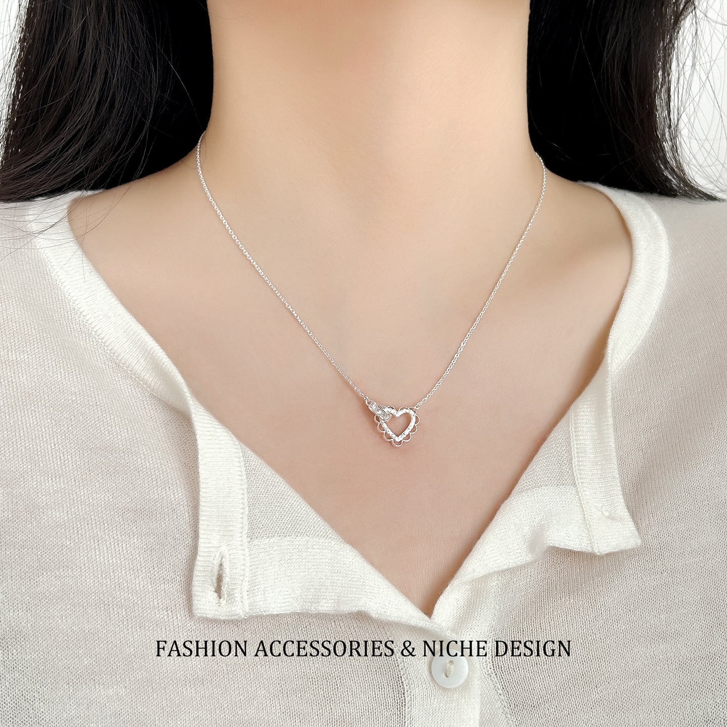 Elegant Lace Necklace For Women Featuring Electroplated Copper Pendant In Stylish Design