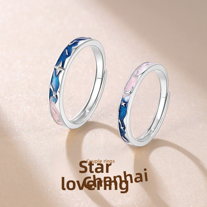 Constellation Copper Rings For Couples, 1 Pair