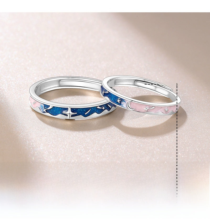 Constellation Copper Rings For Couples, 1 Pair