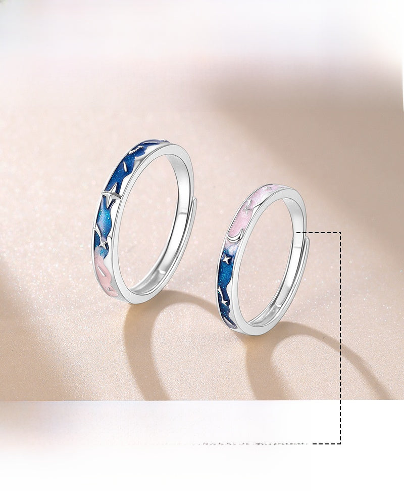 Constellation Copper Rings For Couples, 1 Pair
