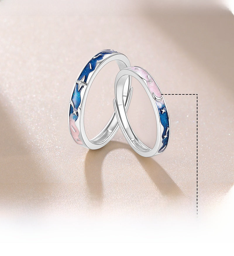 Constellation Copper Rings For Couples, 1 Pair