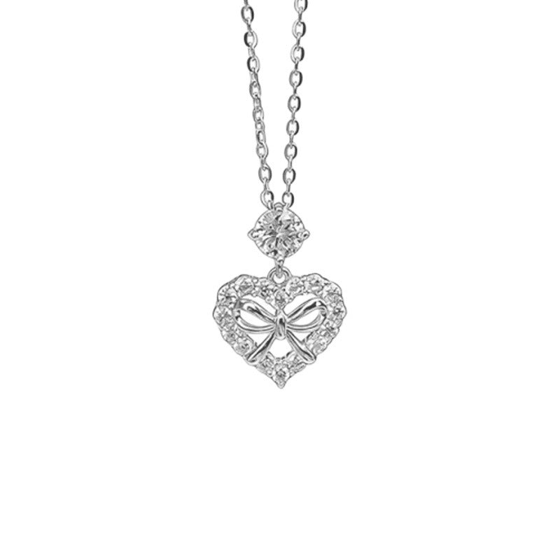 Cute Heart Shape Necklace For Women With 925 Sterling Silver Cable Chain And Pendant