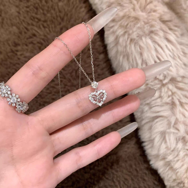 Cute Heart Shape Necklace For Women With 925 Sterling Silver Cable Chain And Pendant