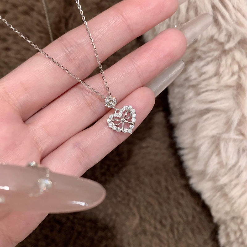 Cute Heart Shape Necklace For Women With 925 Sterling Silver Cable Chain And Pendant