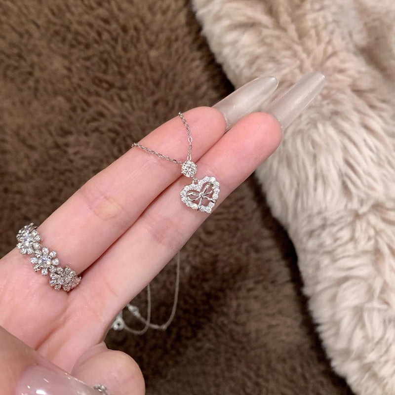 Cute Heart Shape Necklace For Women With 925 Sterling Silver Cable Chain And Pendant