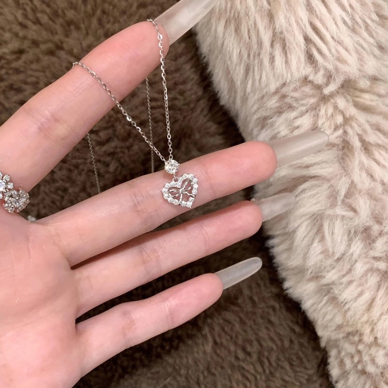 Cute Heart Shape Necklace For Women With 925 Sterling Silver Cable Chain And Pendant