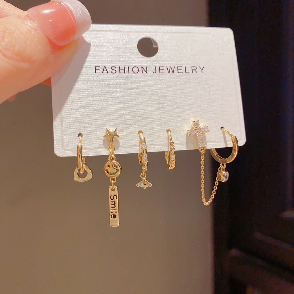 Real Gold Plated Copper Tassel Drop Earrings In Retro Style For Women