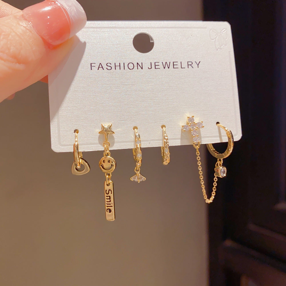 Real Gold Plated Copper Tassel Drop Earrings In Retro Style For Women