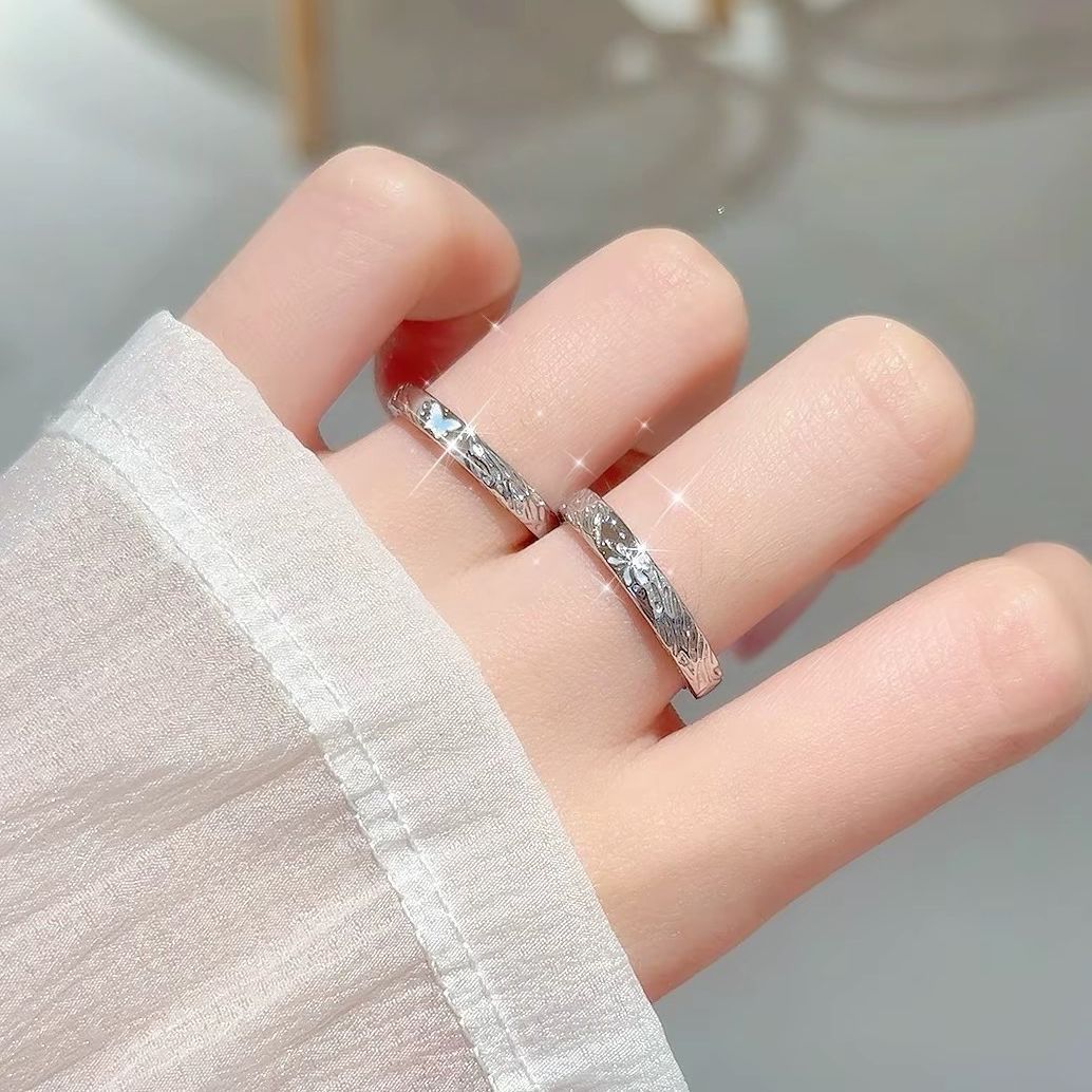 Sweet Couple Butterfly Open Rings In Luminous Copper With Electroplated Gold Plating Process