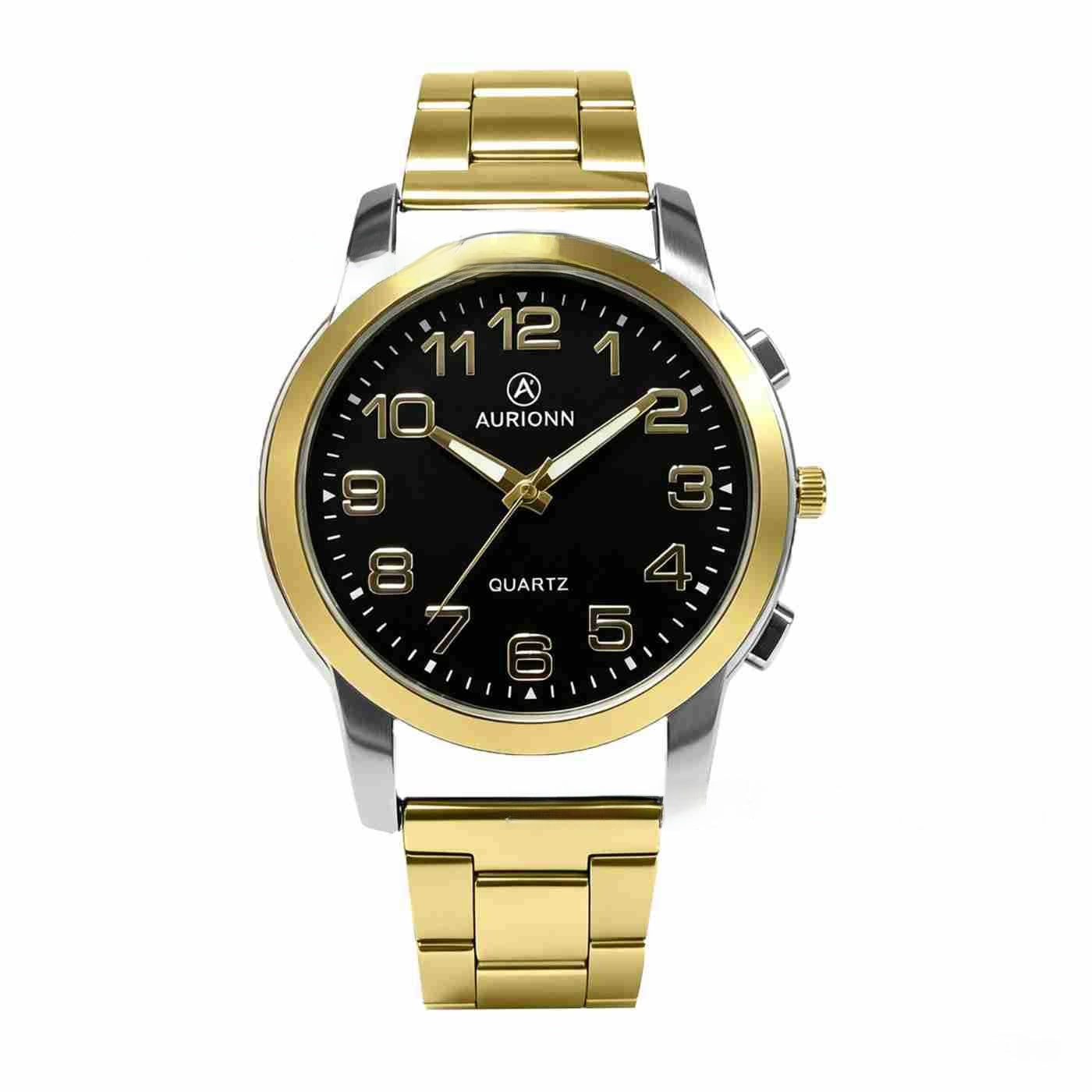 Men's Quartz Watch With Round Dial Featuring Ordinary Glass Mirror And Alloy Strap With Single Folding Buckle