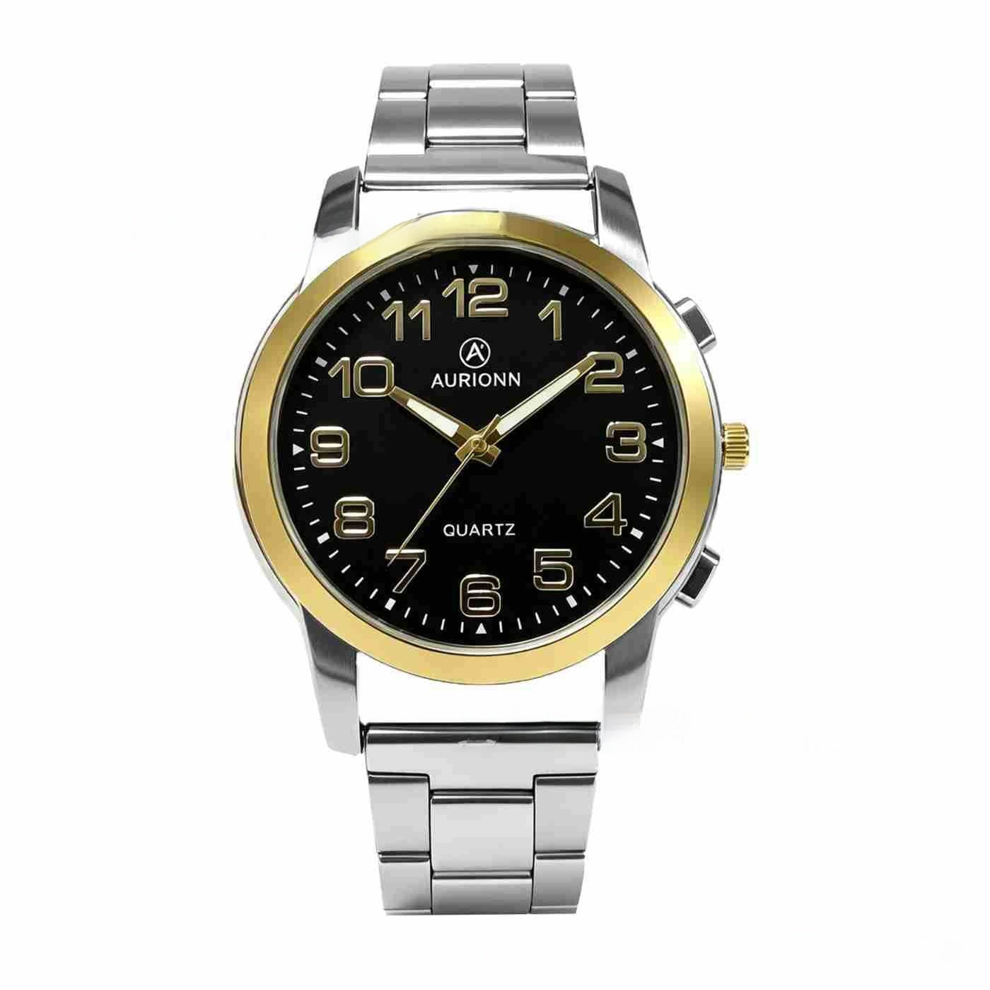 Men's Quartz Watch With Round Dial Featuring Ordinary Glass Mirror And Alloy Strap With Single Folding Buckle