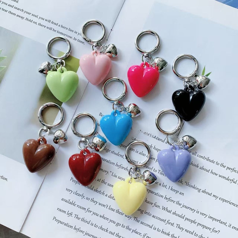 Heart Shape Key Chains In Multicolor Featuring Durable Resin Material