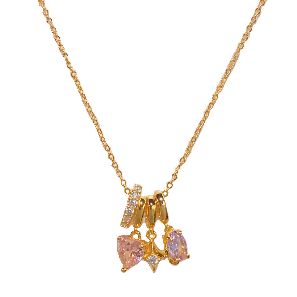 Heart Shape Pendant Necklace For Women In Copper Chain With Real Gold Plated Copper Pendant