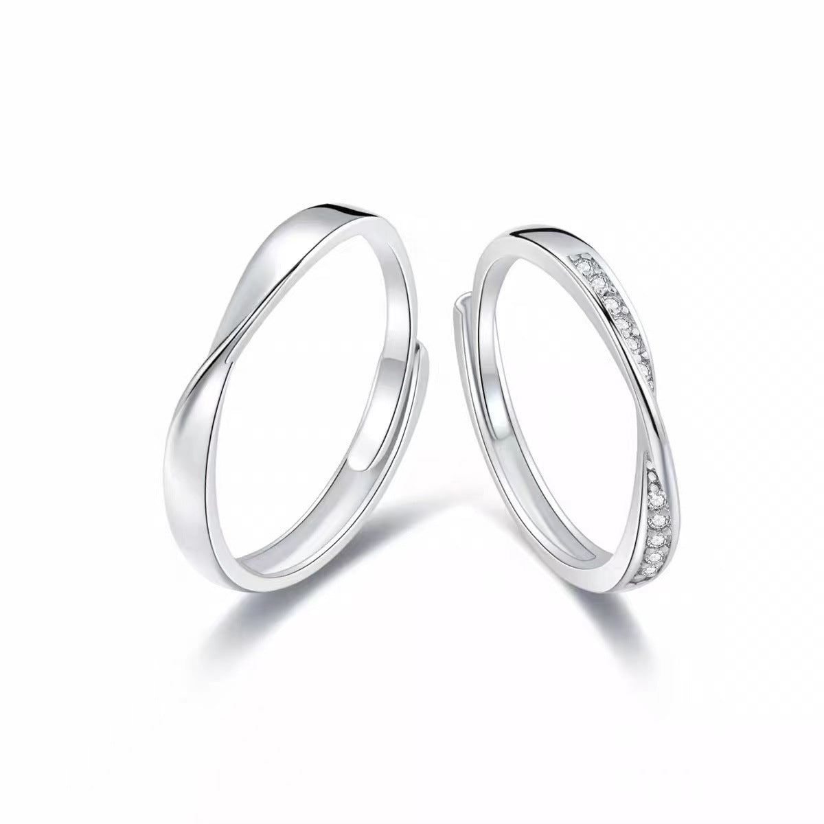 Infinity Copper Rings For Couples In Silver, 1 Pair, Perfect For Valentine's Day
