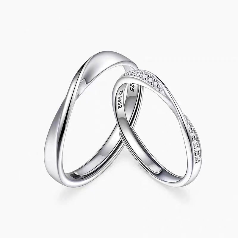 Infinity Copper Rings For Couples In Silver, 1 Pair, Perfect For Valentine's Day