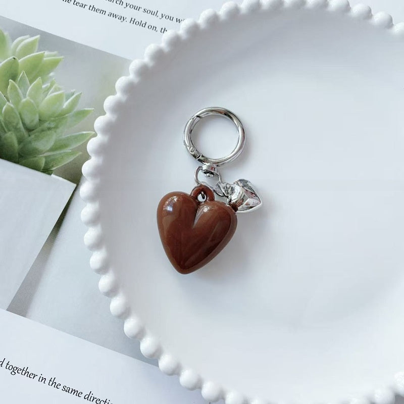 Heart Shape Key Chains In Multicolor Featuring Durable Resin Material