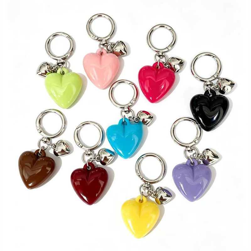 Heart Shape Key Chains In Multicolor Featuring Durable Resin Material