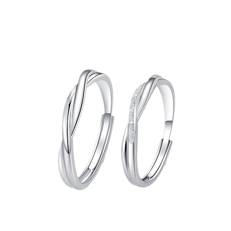 Geometric Sandblasted Copper Rings For Couples, Perfect Birthday Gift