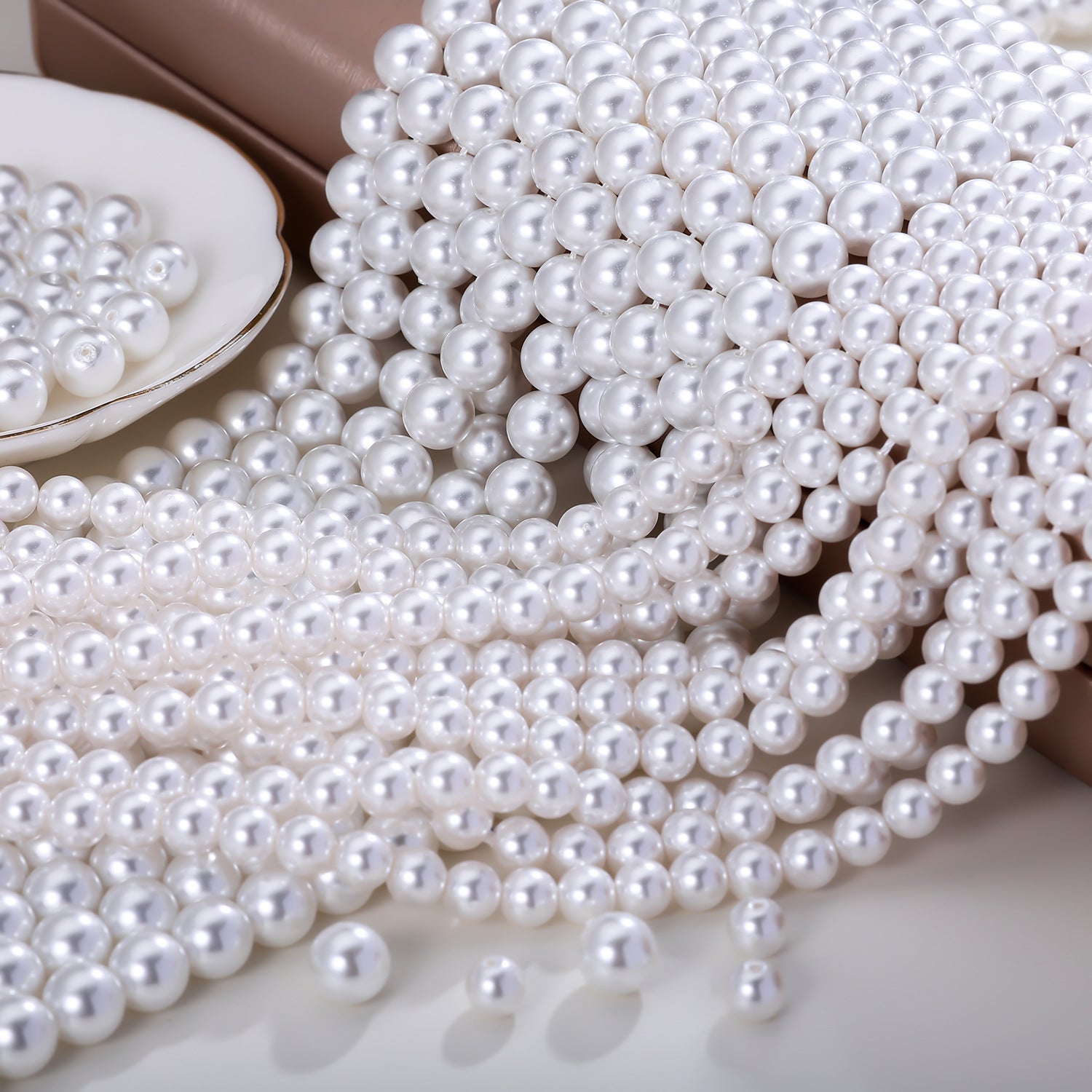Handmade Smooth Polished Imitation Pearl Beads, Diameter 6 Mm, 10 PCS Package For Jewelry Making