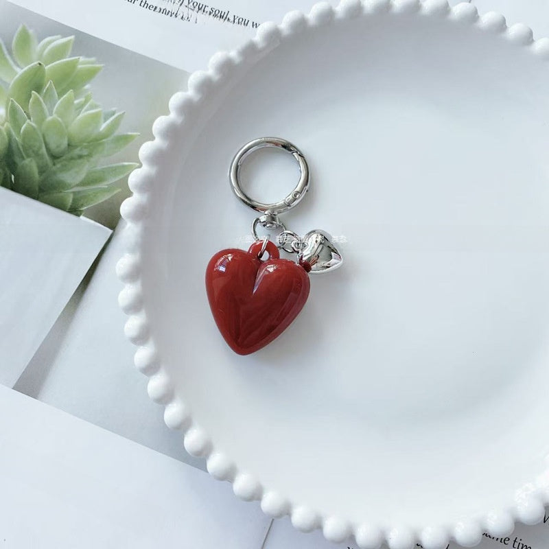 Heart Shape Key Chains In Multicolor Featuring Durable Resin Material