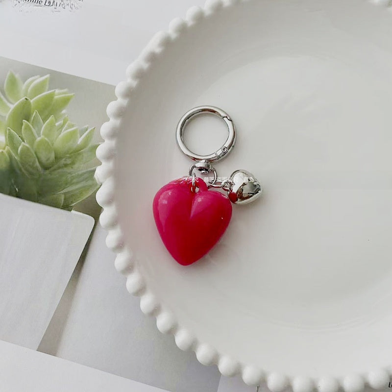Heart Shape Key Chains In Multicolor Featuring Durable Resin Material