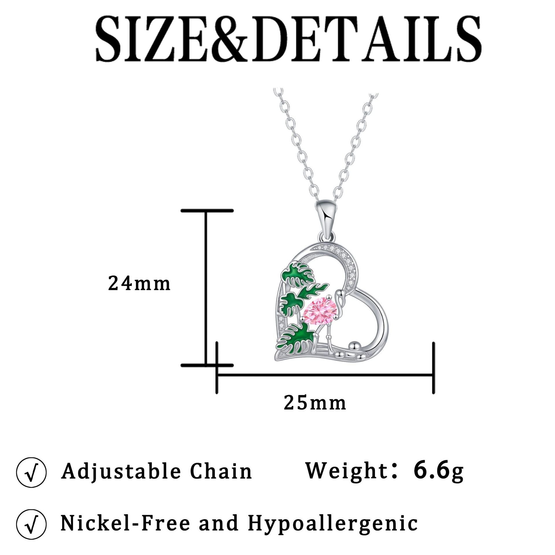 Heart Shape Pendant Necklace For Women In Silver Plated Copper With Rhinestones And Cable Chain
