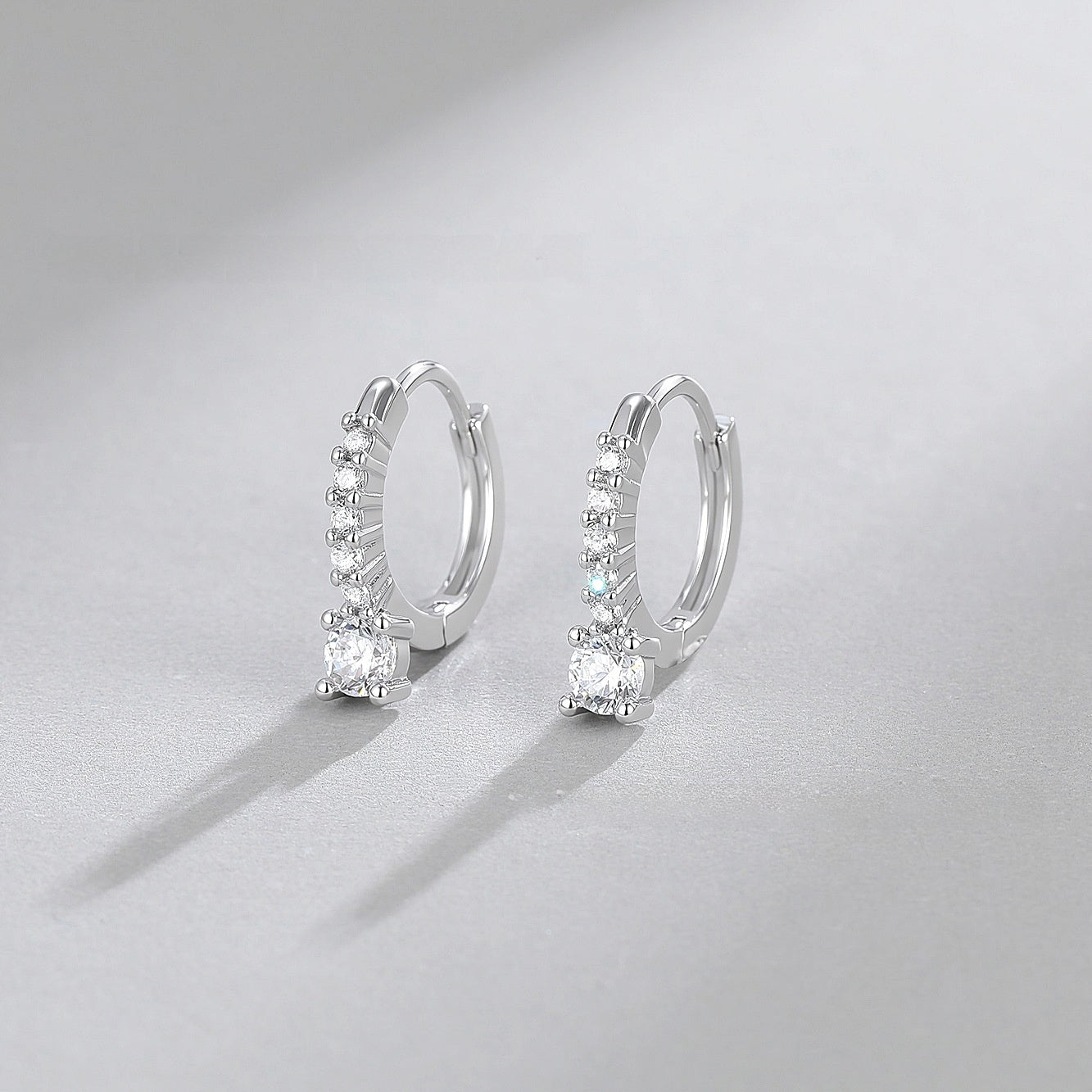 Heart Shape Earrings For Women In Cute Style With Copper Ear Pins And Electroplated Gold Plating Featuring Zircon Inlay