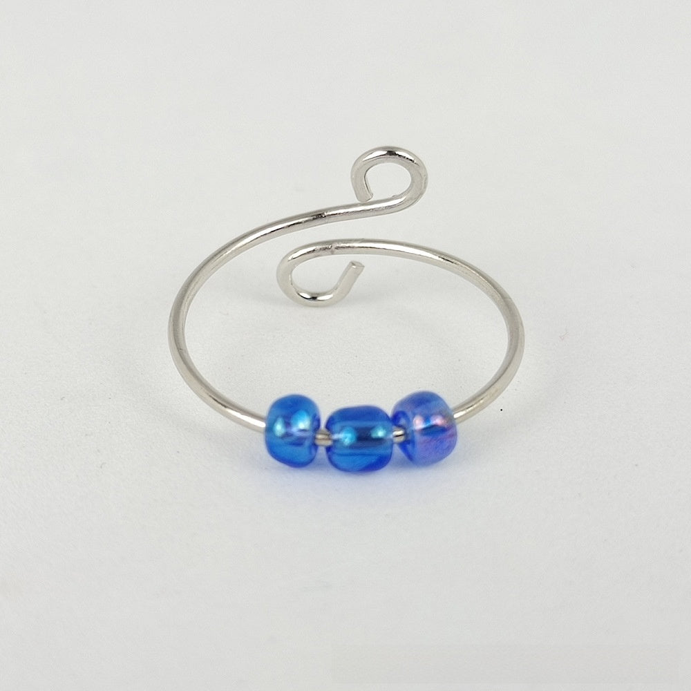 Geometric Rotatable Fidget Ring In Multicolor Titanium Steel For Unisex