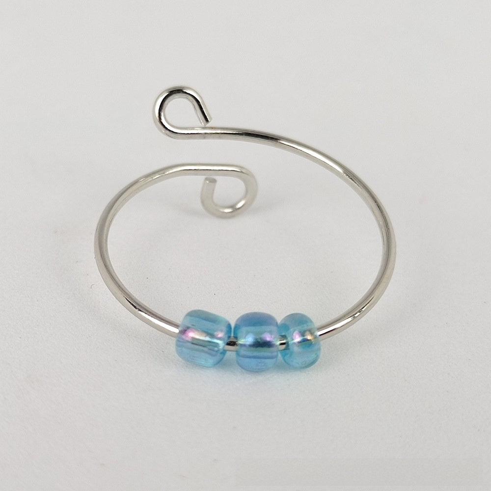 Geometric Rotatable Fidget Ring In Multicolor Titanium Steel For Unisex