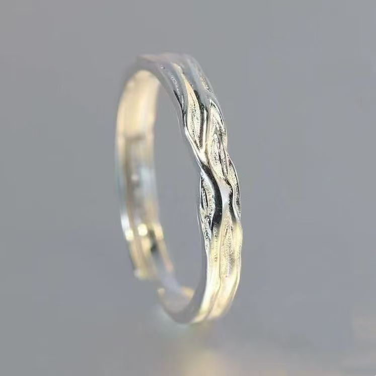 Cute Flowers Couple Rings In Electroplated Copper, 1 Pair