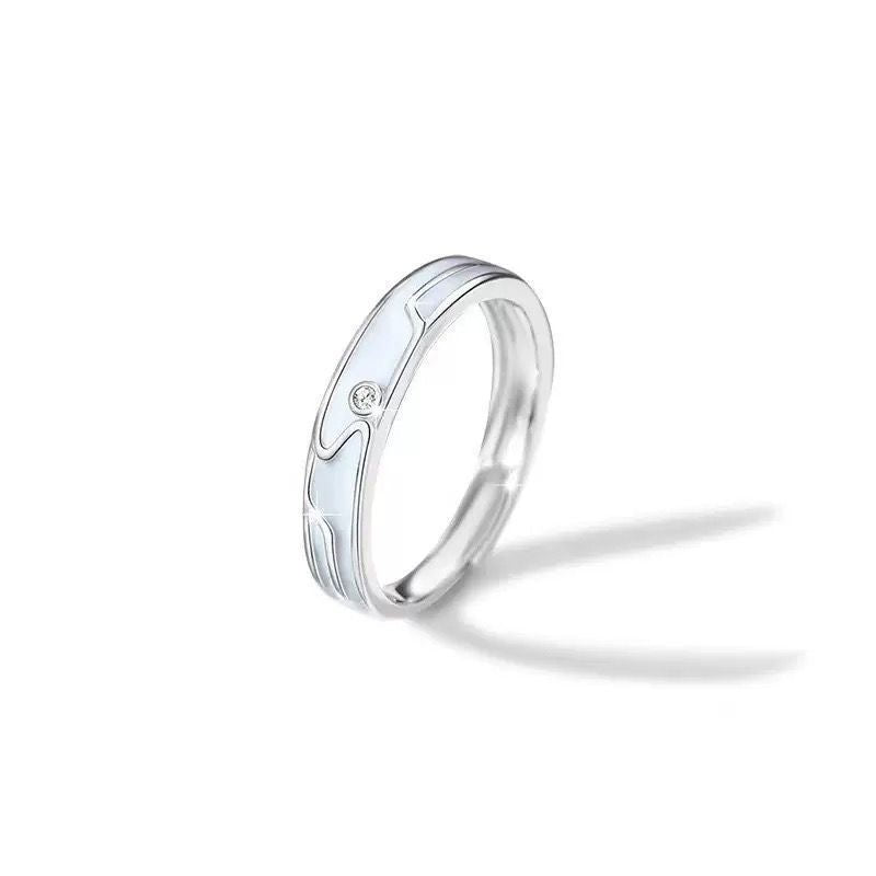 Butterfly Couple Rings For Valentine's Day, 1 Pair Alloy Rings Featuring Luminous Craftsmanship