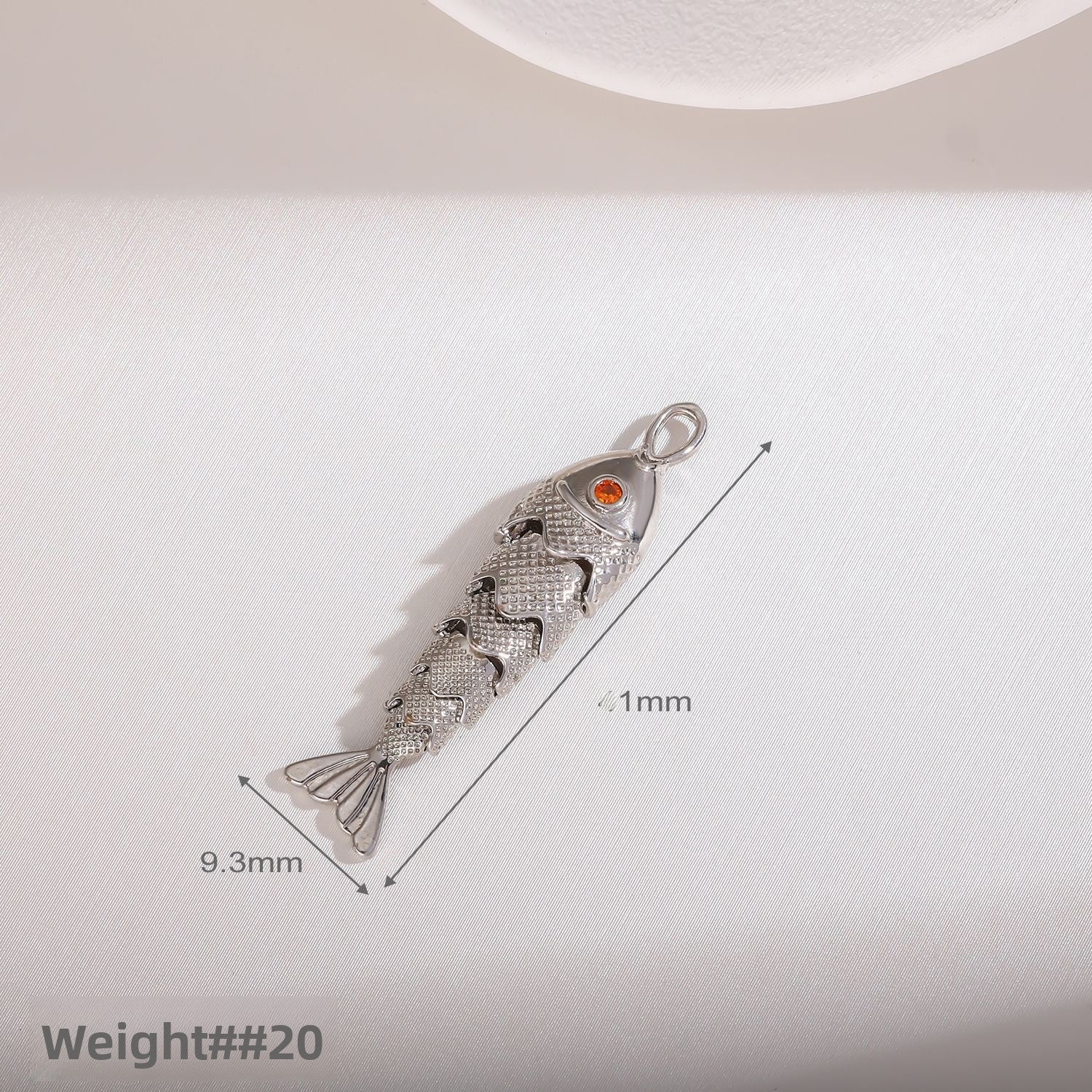 Copper Fish Pendant Electroplated With 18K Real Gold Plated And Zircon Inlay, Commute Style Jewelry Accessory