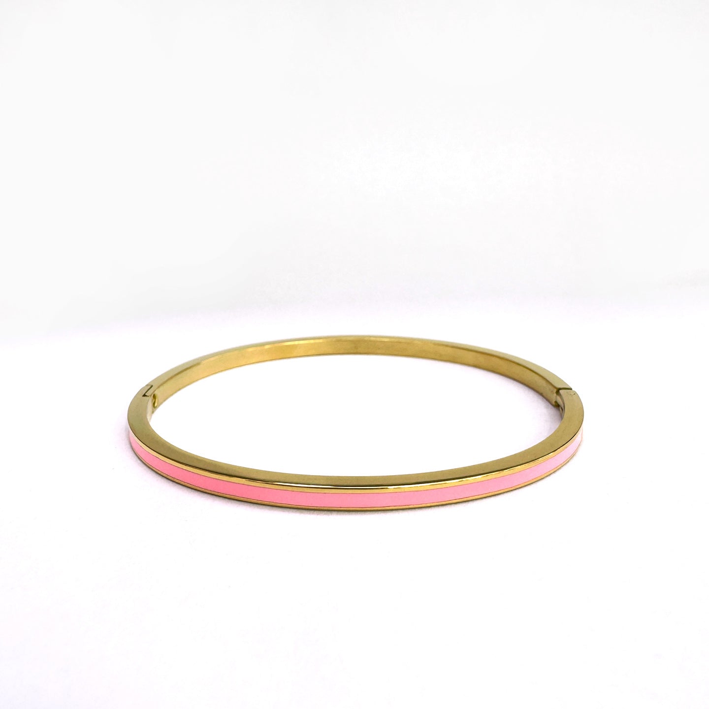 Geometric Epoxy Bangle For Women In 304 Stainless Steel With 18K Real Gold Plated PVD Coating And Zircon Inlay