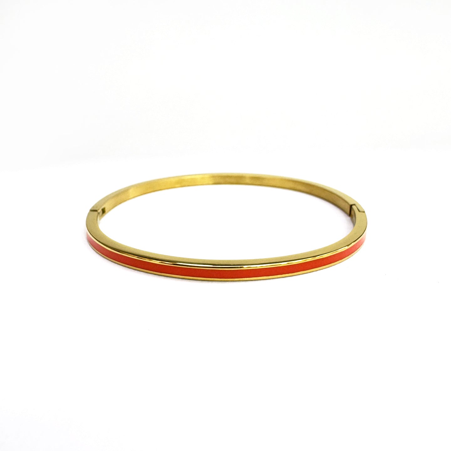 Geometric Epoxy Bangle For Women In 304 Stainless Steel With 18K Real Gold Plated PVD Coating And Zircon Inlay