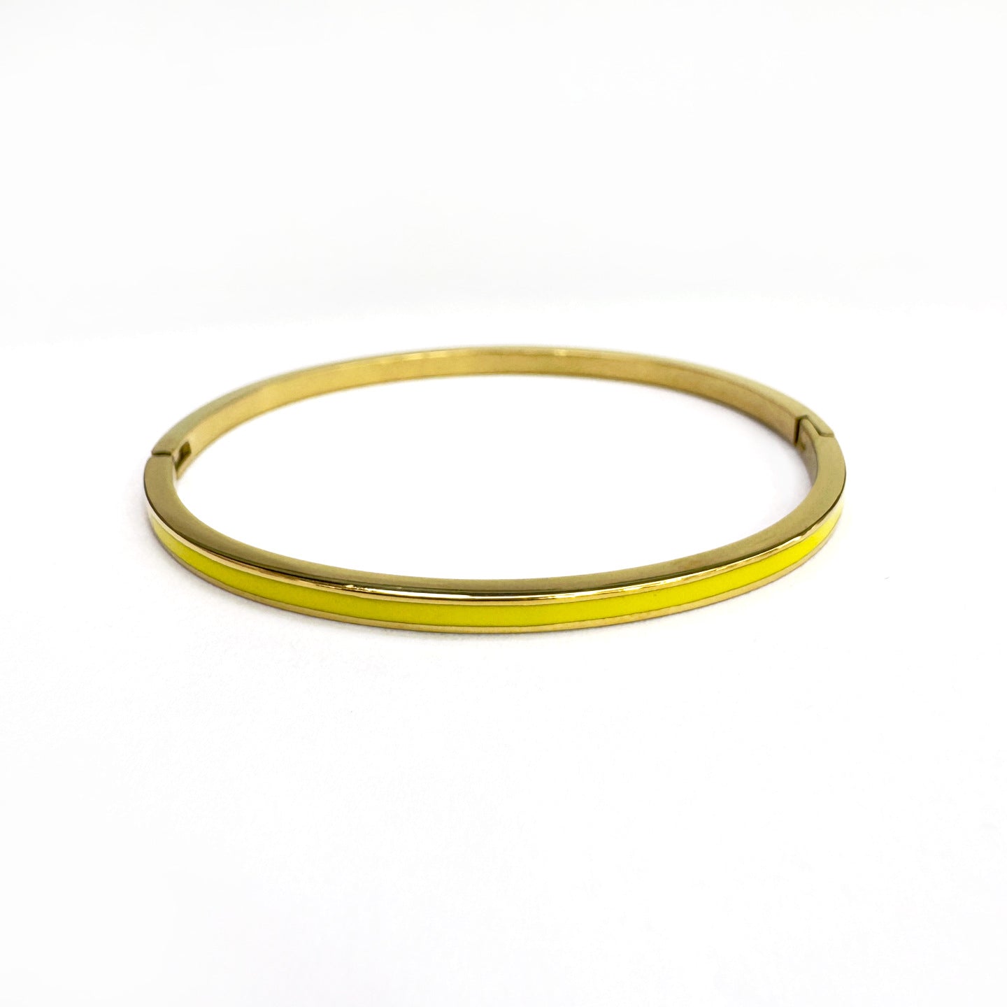 Geometric Epoxy Bangle For Women In 304 Stainless Steel With 18K Real Gold Plated PVD Coating And Zircon Inlay