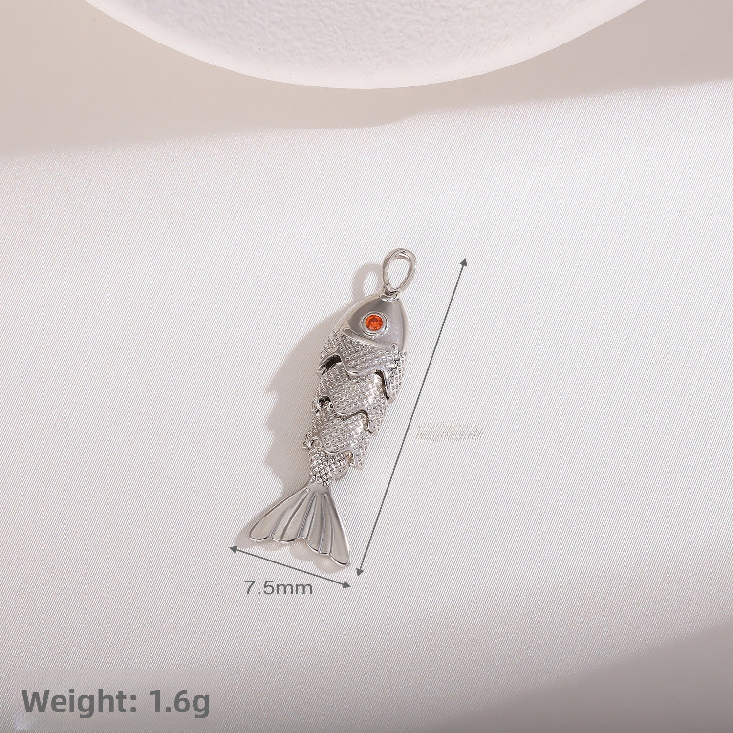 Copper Fish Pendant Electroplated With 18K Real Gold Plated And Zircon Inlay, Commute Style Jewelry Accessory