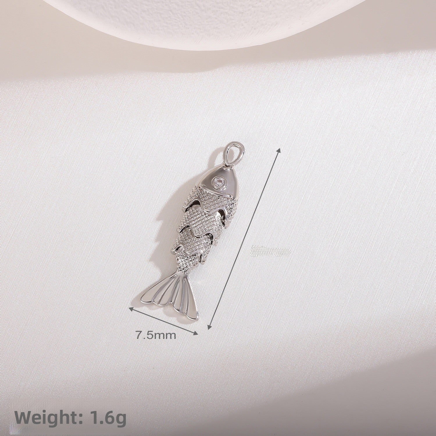 Copper Fish Pendant Electroplated With 18K Real Gold Plated And Zircon Inlay, Commute Style Jewelry Accessory