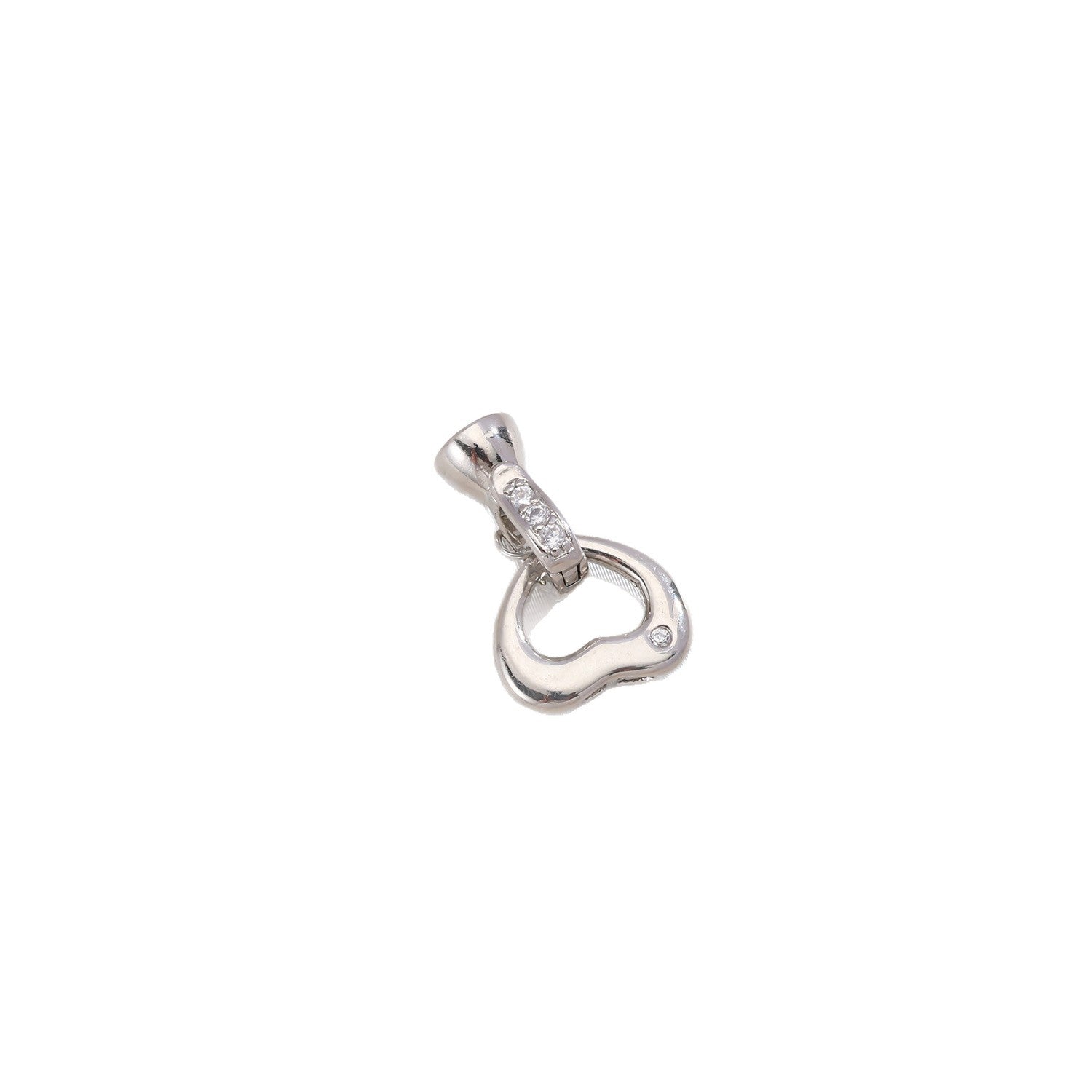 Copper Jewelry Buckle With Heart Clasp Closure, Electroplated And 18K Real Gold Plated Heart Shape In Gold