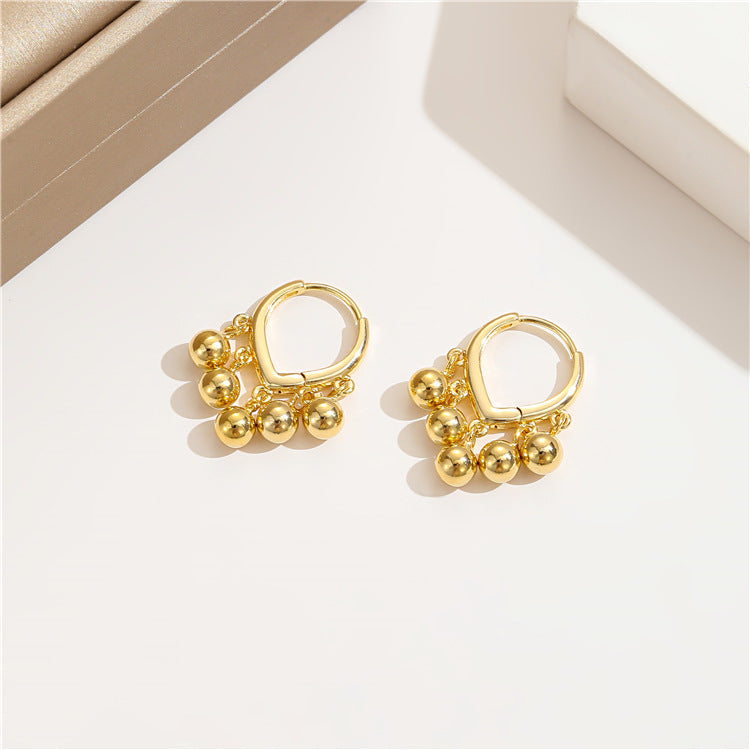 Novelty Circle Tassel Earrings For Women In Gold Zinc Alloy Featuring Unique Design